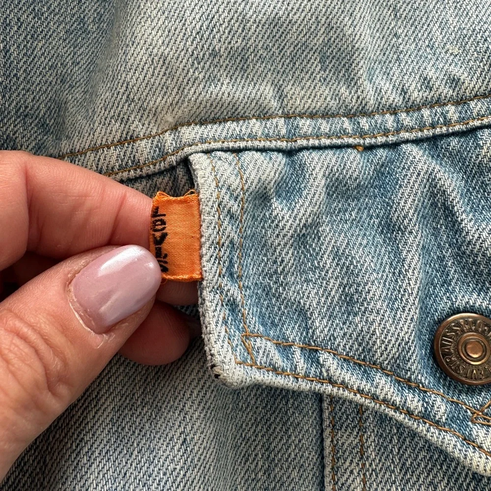 Vintage 70s Levi’s Orange Tab Denim Chore Coat USA Made Large - Picture 7 of 9